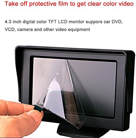 B-qtech 4,3 polegadas cor TFT LCD Exibir monitor de câmera de backup somente Exibição da câmera reversa Vista traseira para carro SUV van caminhão