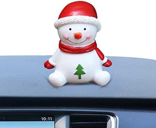 2pcs de Natal Ornamento de Snowman de Santa, decoração de painel de carro, ornamento de carro de Natal Decoração do