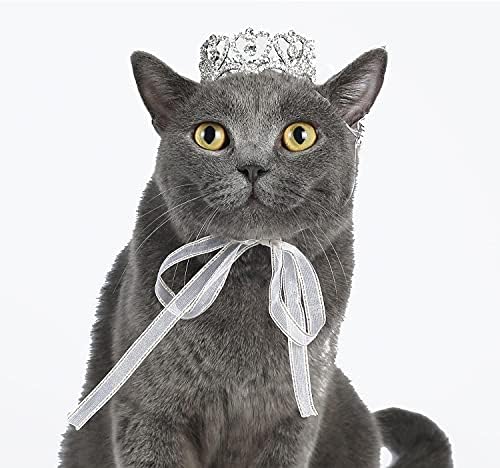 Série de animais de estimação de LovelyShop Royal Rhinestone Mini Crown/gato de cão/gato completo para fantasia de