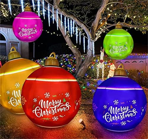 Balão inflável de design de natal, com controle remoto de bateria RGB Color, fica firmemente no quintal, uma atmosfera festiva