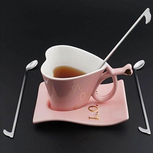 Nuomi 4 peças Café Stulle Spoons Nota Música Nota em forma de aço inoxidável Cocktail/bebida colheres Longo Handeld Handel