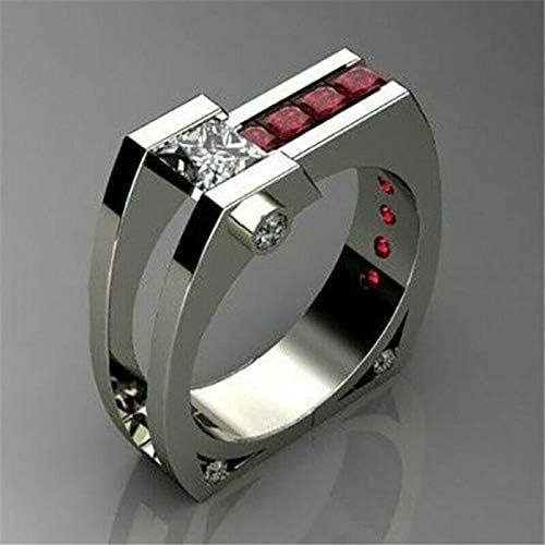 Mulheres chiques Ruby White Toplez 925 Silver Ring Jewelry Party Tamanho 6-10