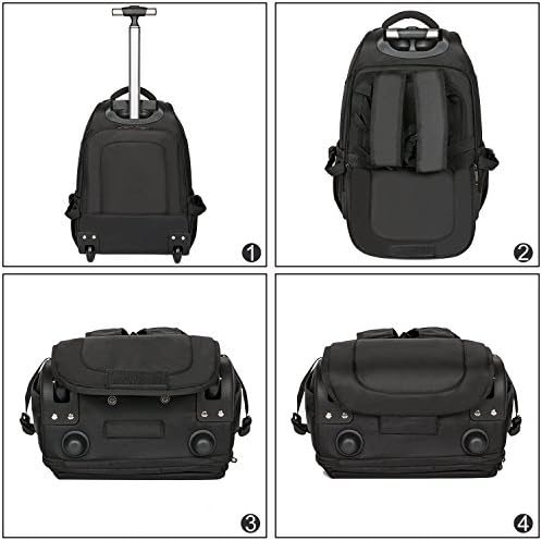 19 polegadas de armazenamento grande de armazenamento Mochila rolante com rodas com rodas por Hollyhome