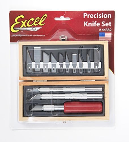 Blades Excel Conjunto de faca de hobby nítidos, ferramentas de corte de precisão Conjunto para vinil, papel, madeira, couro, faca