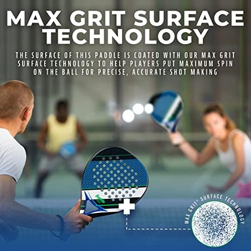 Franklin Sports Padel Racket - Aurora Tennis Racket - Paddle de fibra de carbono Paddle com núcleo de espuma - MAX GRIT TECNOLOGIA