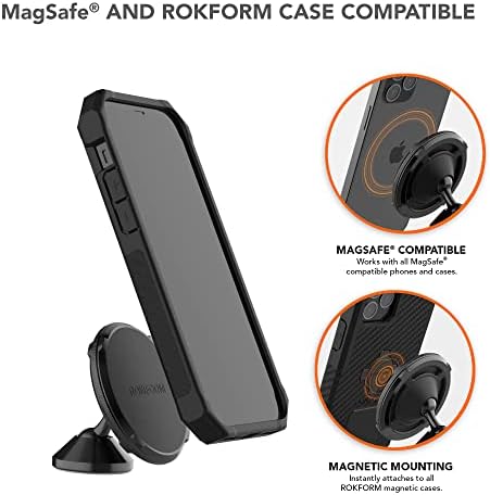 Rokform - iPhone 13 Mini Rugged Case + Mãe de ímã duplo Montagem do telefone Montagem de telefone para carro, caminhão ou van