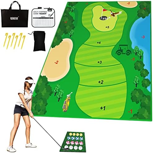 Velcro Chipping Golf Game Mat Golf Practice Mats Jogos ao ar livre internos para adultos e jogos de golfe de batalha de família