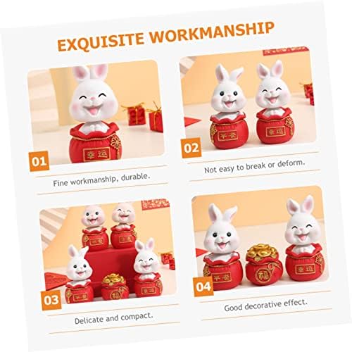 ABAODAM 10 PCS O Office Bobblehead Cake Decorating Bunny Ornament Zodiac Animal