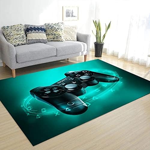 Cusma Green Game Controler Padriv Palavra Cartoon 3D Postro do jogo Tapete da sala de estar da sala de estar