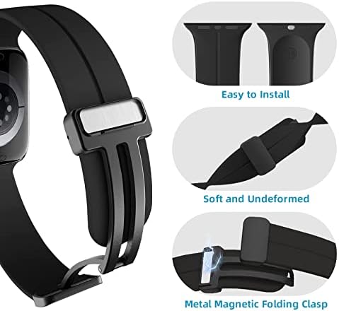 Smartvin Compatível com Apple Watch Band 38mm 40mm 41mm 42mm 44mm 45mm 49mm Para homens mulheres, tiras de substituição