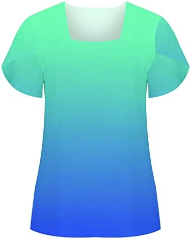 Blusa de verão feminina 2023 Tops casuais de colarinho stand-up impressão de petal de manga curta camisetas tops