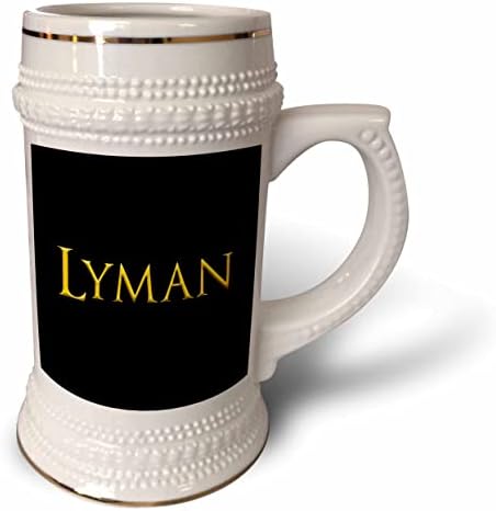 3drose Lyman Popular Baby Boy Nome na América. Amarelo em preto. - 22 onças de caneca