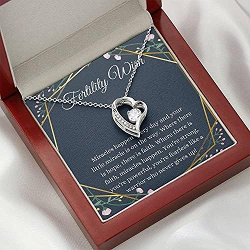Jóias de cartão de mensagem, colar artesanal- Presente personalizado Coração, Fertilidade Desejo Presente, Presentes de Infertilidade,
