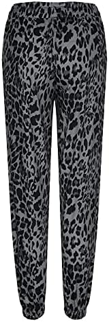 Calça as calças da cintura da cintura do leopardo rongxi