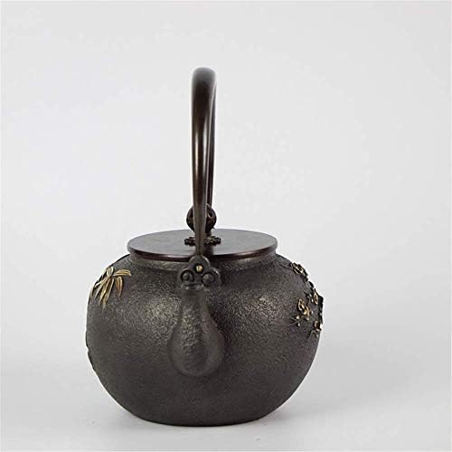 Chaleira de chá de ferro dourado panela velha ferro forjado ferro japonês velhinho panela não revestida hule bule bule