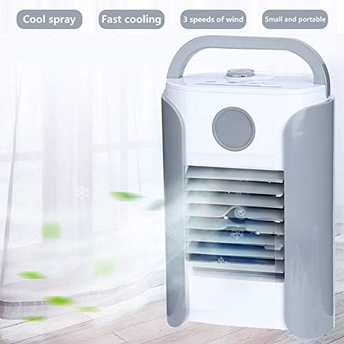 Ventilador de névoa de desktop, ventilador de resfriamento portátil de umidificador, ventilador de refrigerador multifuncional construído