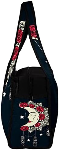 Dreamcatcher of Moon Red Rose Travel Duffel Bag Sports Gym Bag Weekend Tote Bag para homens