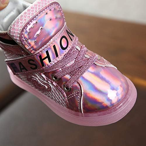 Eipogp Kids LED Sneakers Light Up High Top Sneakers Garotos Meninos Soft Mesh calçados casuais Strap Sapatos de corrida