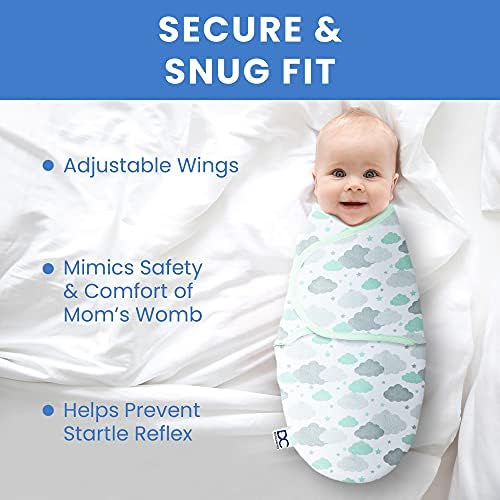 Delta Crianças Little Lits Swaddle Ajuste Wrap- algodão-tamanho pequeno/médio, cabe aos bebês de 0 a 3 meses/7-14 lbs, 3-pacote,
