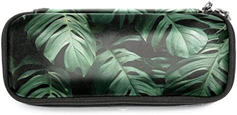 Caixa de lápis de Guerotkr, bolsa de lápis, bolsa de lápis, estética de bolsa de lápis, padrão de planta tropical de folhas