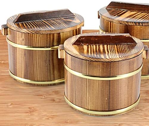 Coersd arroz madeira balde de madeira barril de tigela de tigela de sushi barril de arroz com tampa de cozinha em casa contêiner café-20x20cm