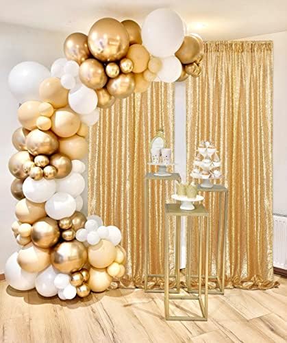 Caso -pano de lenço de lantejoulas de ouro Glitter Glitter para festa de aniversário de festas de casamento Fotografia 2 painéis 2ftx8ft cenário de ouro