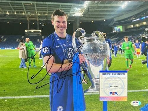 Cesar Azpilicueta, Chelsea FC 2021 Campeões assinados 11x14 Photo PSA AL49944 - Fotos de futebol autografadas