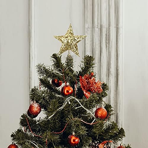 Decoração de árvores de estrela de estrela oca de cinco pontas decoração de três- lâmpada de lâmpada mini bola