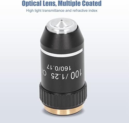 Lente objetiva do microscópio, lente de microscópio de reflexão de 100x de substituição, interface de 20,2 mm de alta potência