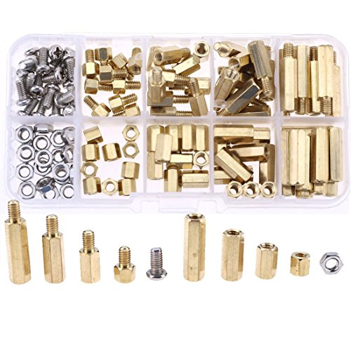 Jekewin 8 tamanhos 120pcs Universal M3 Standos de Brass Stands parafusos de porca kit de sortimento