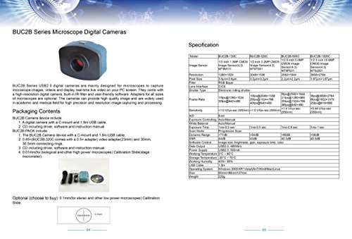 BestScope Buc2b-320c Microscópio de metal/plástico Câmera digital, 3 comprimento x 3 altura x 1 largura