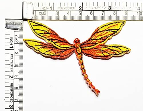 Kleenplus 3pcs. Pretty Dragonfly Orange Patch Cartoon Crianças Crianças ferro