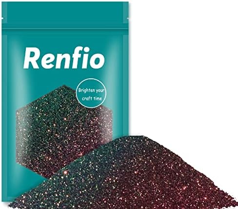 Renfio Chameleon Ultra Fine Glitter Powder 50g COR Descrição Extra Fine Fina Alteração de Corrões minúsculos 1/128 0,008 0,2 mm A resina