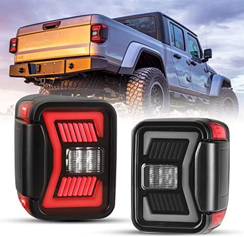 Luzes traseiras sequenciais de LED Roxx para 2019 2020 2021 2022 Jeep Gladiator JT, Luzes traseiras Substituição para 19-22 Jeep Gladiator Pickup, 1 par