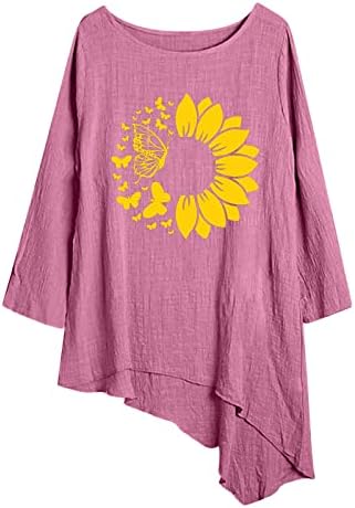 Mulheres casuais de manga comprida camiseta de moda de moda de moda impressa blusa confortável o pescoço de moletom solto