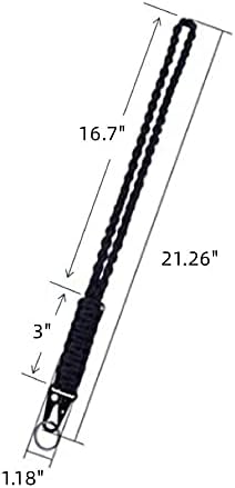 Xzjmy 3pack Paracord Keychain, cordão trançado com carabiner, corda de paracord clipe longa para serviço pesado, chaveiro de