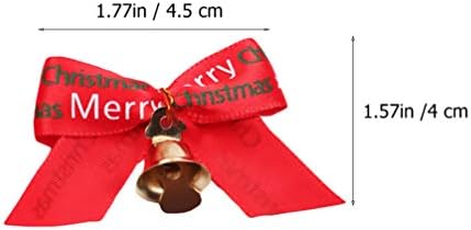 Bestoyard 20pcs Arcos decorativos de Natal com mini sinos vermelhos bowknot grinaldas guirlanda de natal arrasta pendurada