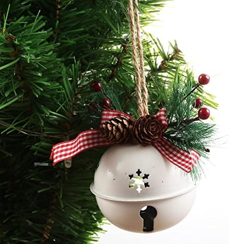 Ornamentos de árvore de Natal 80mm Big Bread White Bell Christmas Bell Pingente Decorações sazonais Natal