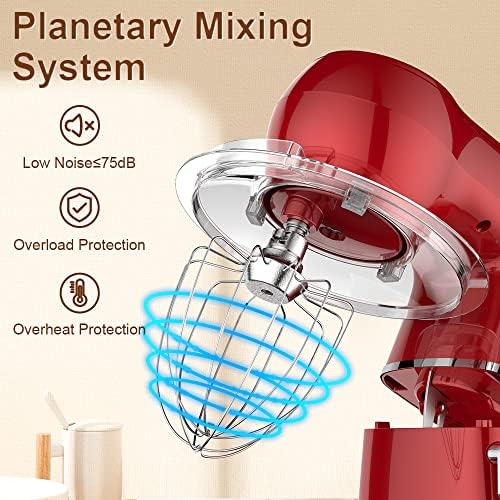 Mini Angel Electric Stand Mixer, 5,5 quartos, gancho de massa, batedor plano, acessórios de batedor de arame, velocidades