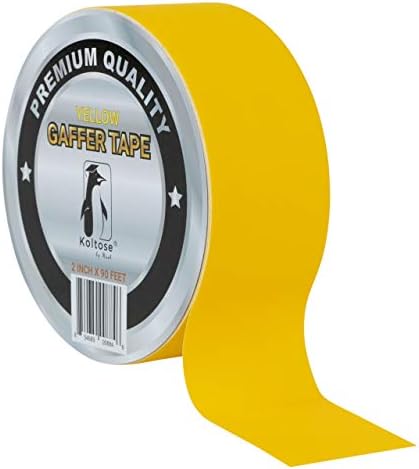 Fita de fita adesiva amarela de 2 polegadas por 90 pés de pano pesado fita de gaffer-fita de gaff não reflexiva, resistente à água