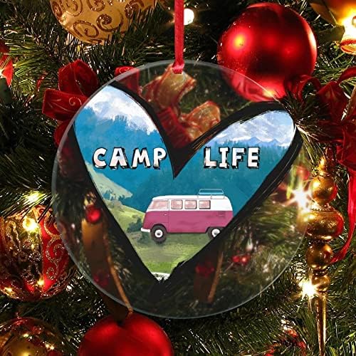 Ornamento claro Campo Campo Camp Life Acrílico Ornamentos de Natal Aventura de Aventura Floresta Mantenha Floresta Decoração de Árvores Penduradas Decoração de Árvores Ornamento Xmas Presente