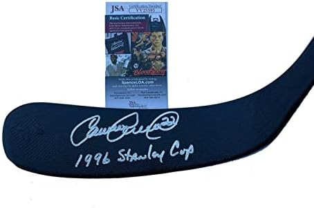 Claude Lemieux assinou e inscreveu 1996 Copa Colorado Avalanche Stick JSA COA - Sticks NHL autografados