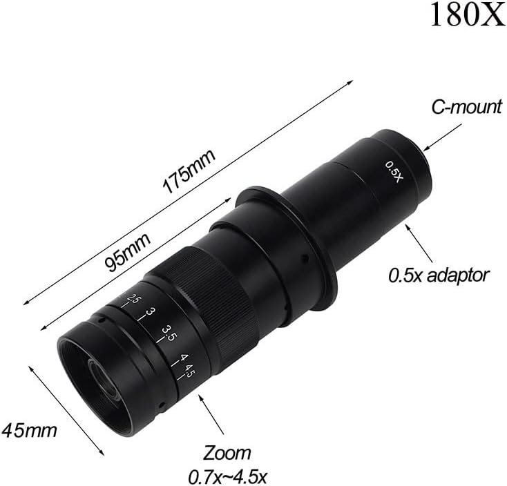Kit de acessórios para microscópio para adultos 0,75x 0,5x 2,0x 0,35x Objetivo auxiliar Len para 130x 180x C Mount Lens Labor