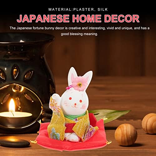 Bunny Bunny Bunny Bunny Rabbit na estátua de quimono Maneki neko japonês figuras de gato de sorte fofo onda de sorte para a sorte de gato decoração de casa acessórios de carro decorações de painel