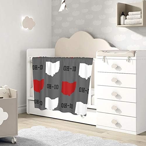 Grey Red Unissex Baby Blanket Super Soft Reversible Nursery, Swaddle Carriping Infant e roupas de cama para crianças para crianças 30 x 40 polegadas
