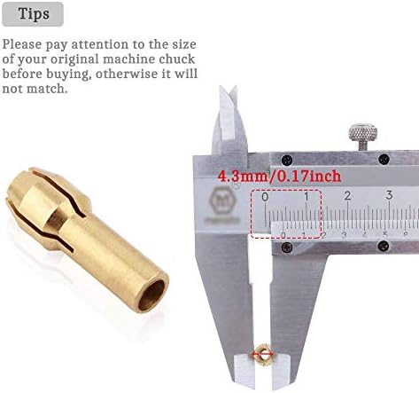 Sukeo Tomall Brass Collet Mini Electric Grinder Quick Change Drill Chuck Bits de 0,5-3,2mm Diâmetro de haste 4,3