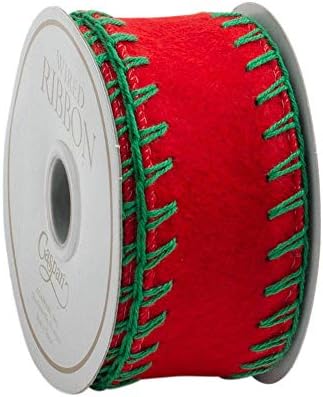 Divertido com Caspari Red Felt com fita de ponto verde, 1/2 polegada x 4 jardas, 1-roll