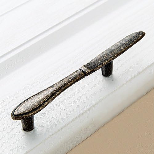 FirstDecor Série de utensílios de hardware: colher para a porta da gaveta da gaveta da gaveta/alças, bronze antigo, 5pcs