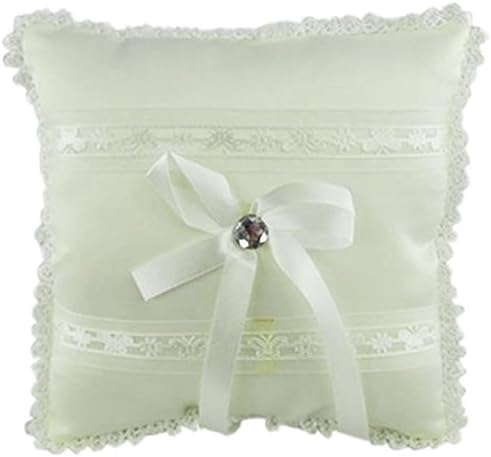 Travesseiro de portador de anel de casamento de Homeford, branco, 7 polegadas