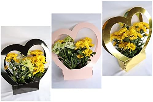 Saco de papel do coração para arranjos de flores fornecem o dia dos namorados, dia das mães, peças centrais, casamento (